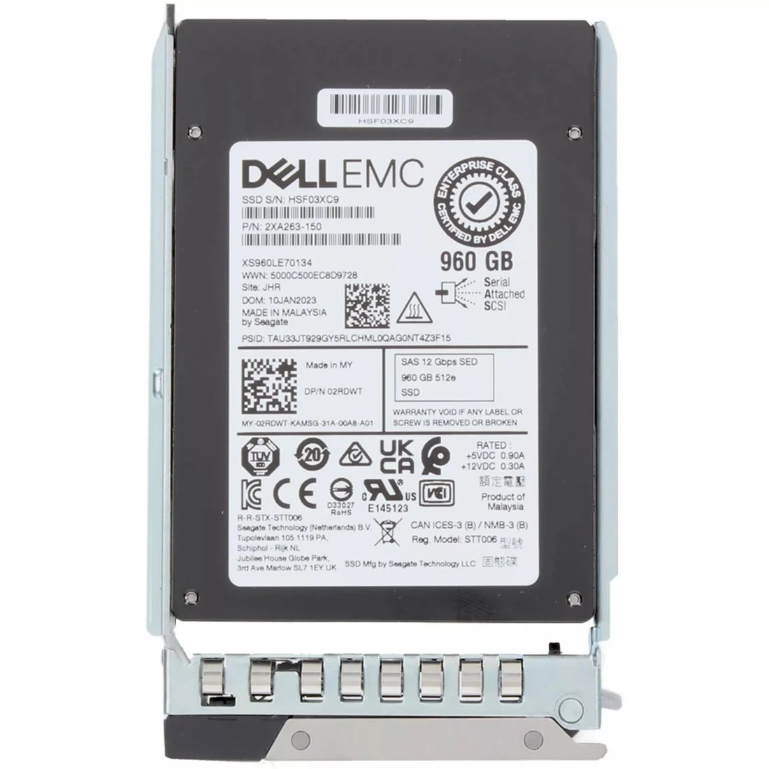 Dell 02RDWT/2RDWT 960GB TLC SAS 12Gb/s 2.5-Inch SSD